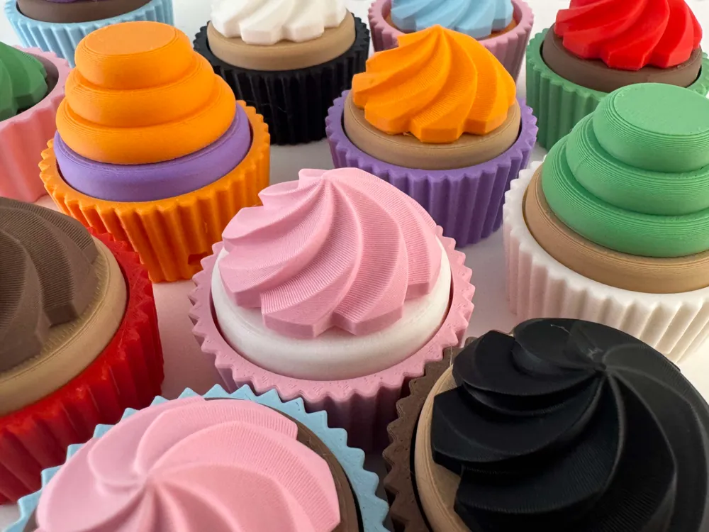 3D printed mini cupcake fidget clicker